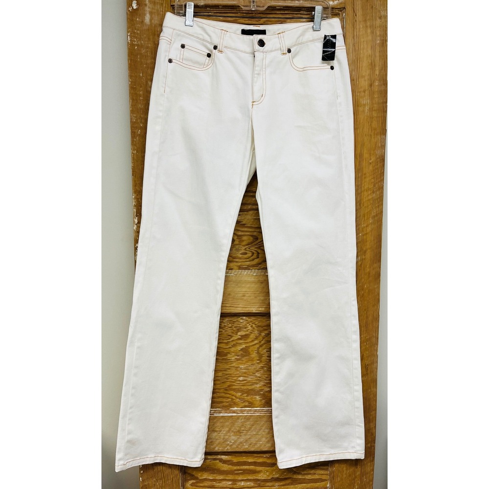 The Limited 8 White Straight Leg Jeans Y2K Minimalist‎ Boho Preppy Hippie NWT